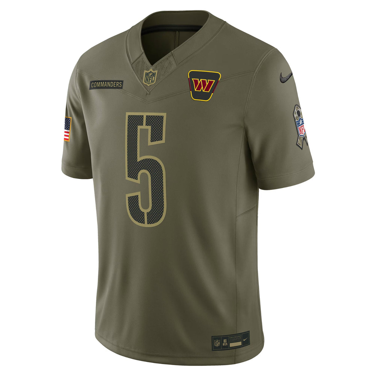 Washington Commanders Jayden Daniels Olive 2025 Salute to Service Limited Jersey
