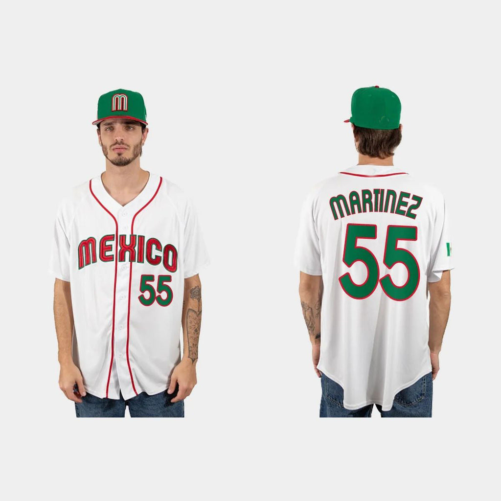 #55 ADRIAN MARTINEZ MEXICO BASEBALL 2023 WORLD BASEBALL CLASSIC JERSEYC WHITE Stitches Baseball Jerseys