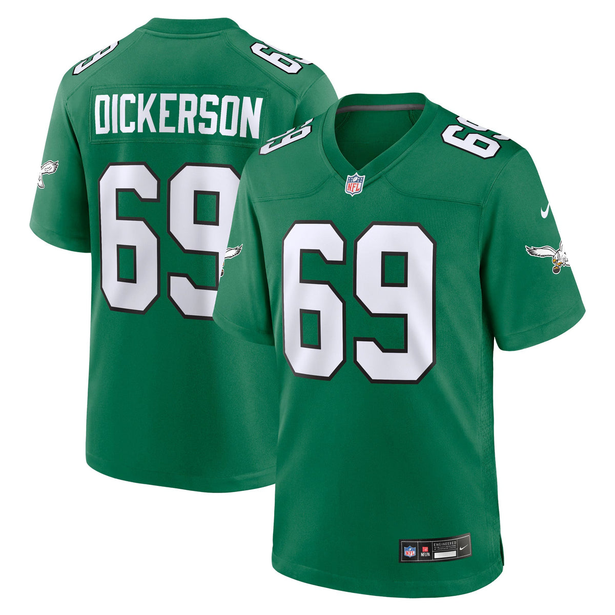 Philadelphia Eagles Landon Dickerson Kelly Green Alternate Game Jersey