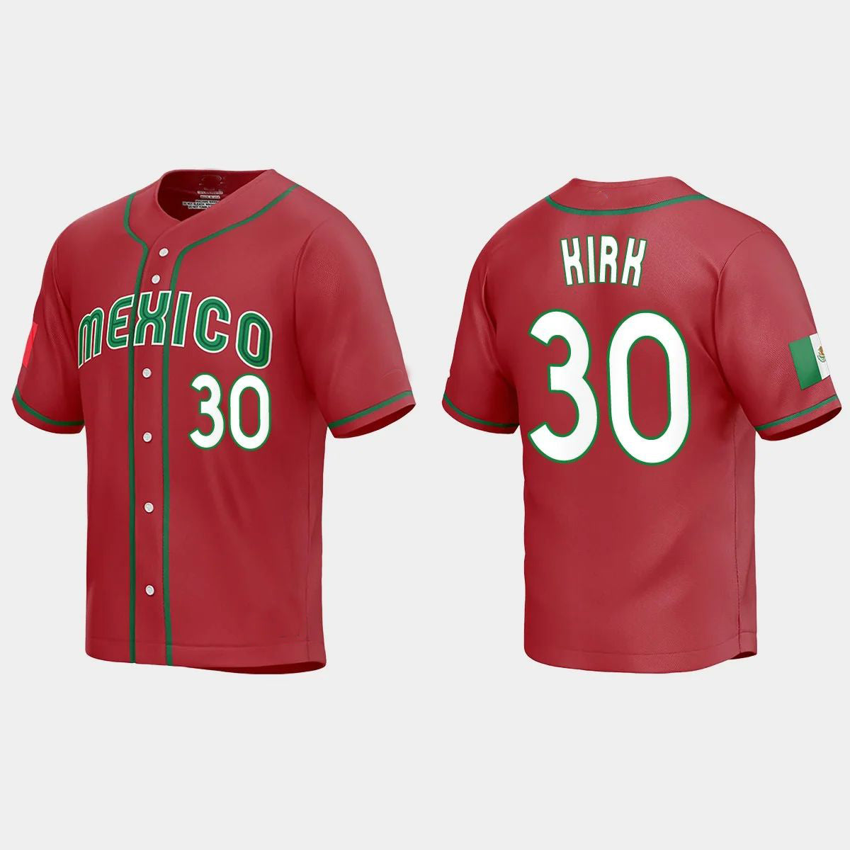 #30 ALEJANDRO KIRK MEXICO BASEBALL 2023 WORLD BASEBALL CLASSIC REPLICA JERSEYC RED Stitches Baseball Jerseys