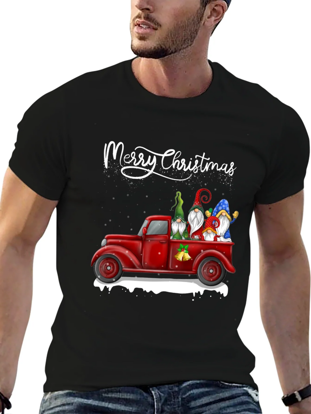 Merry Christmas Gnome Truck T-Shirt
