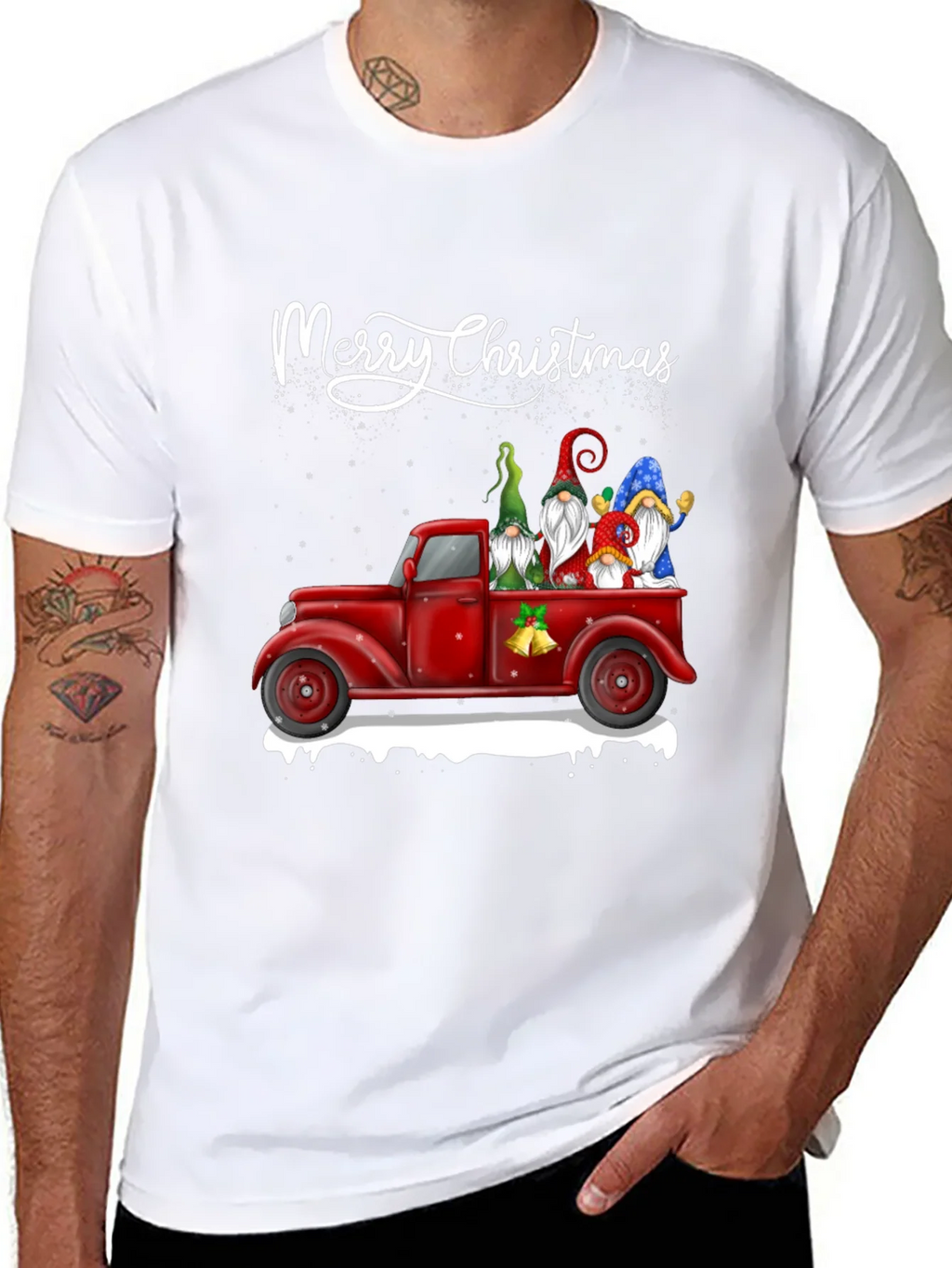 Merry Christmas Gnome Truck T-Shirt