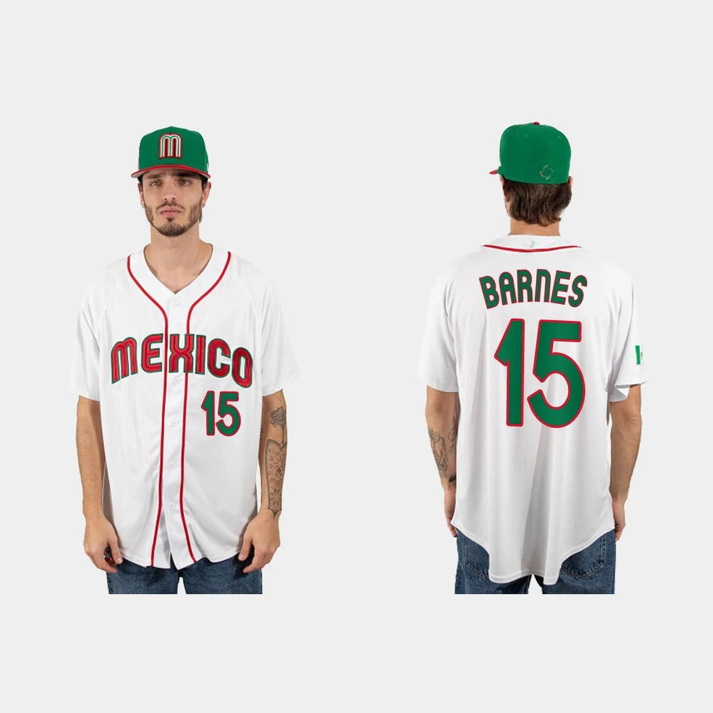 #15 AUSTIN BARNES MEXICO BASEBALL 2023 WORLD BASEBALL CLASSIC JERSEYC WHITE Stitches Baseball Jerseys