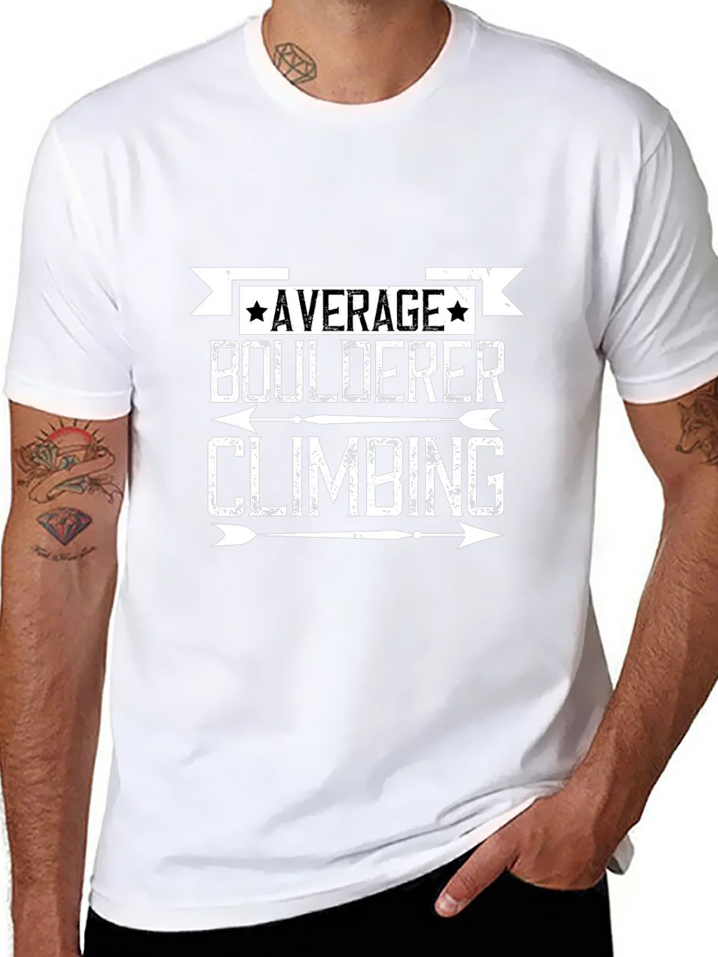 Average Boulderer Climbing T-Shirt - Black Graphic Tee