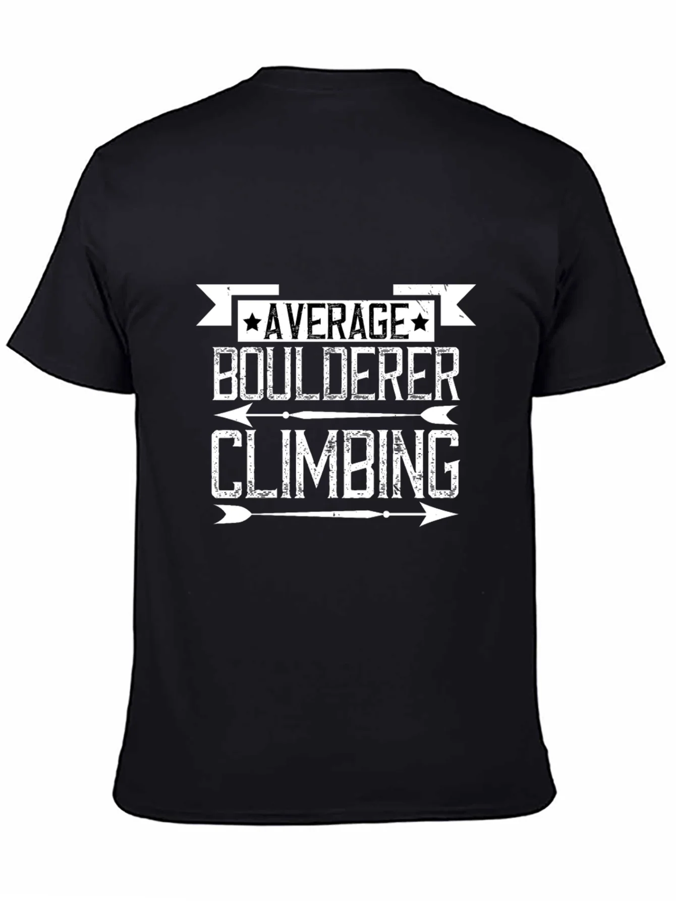 Average Boulderer Climbing T-Shirt - Black Graphic Tee