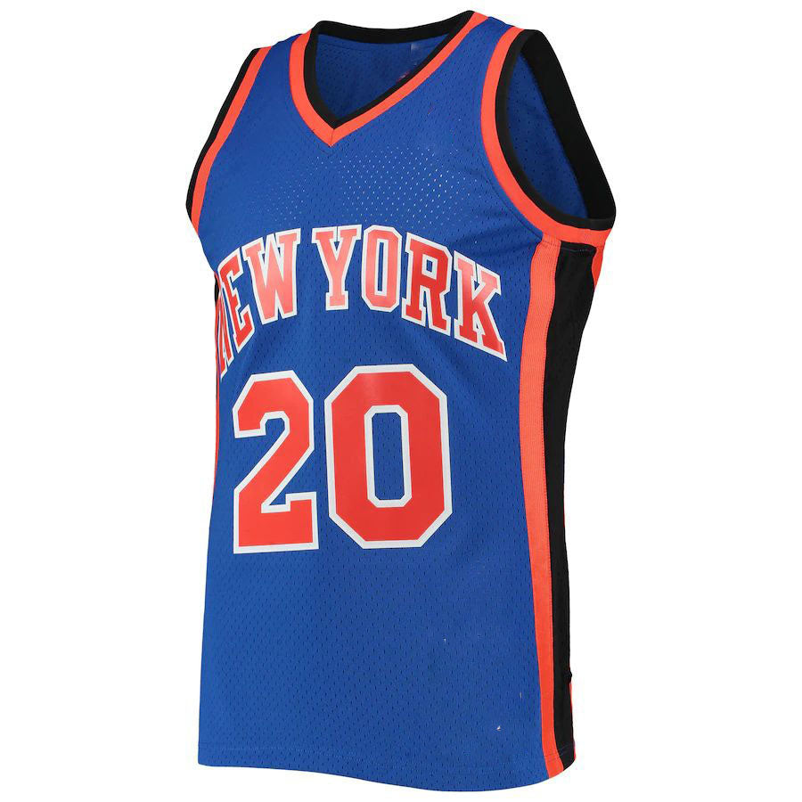 NY.Knicks #20 Allan Houston 1998-99 Hardwood Classics Swingman Jersey Blue Stitched American Basketball Jersey