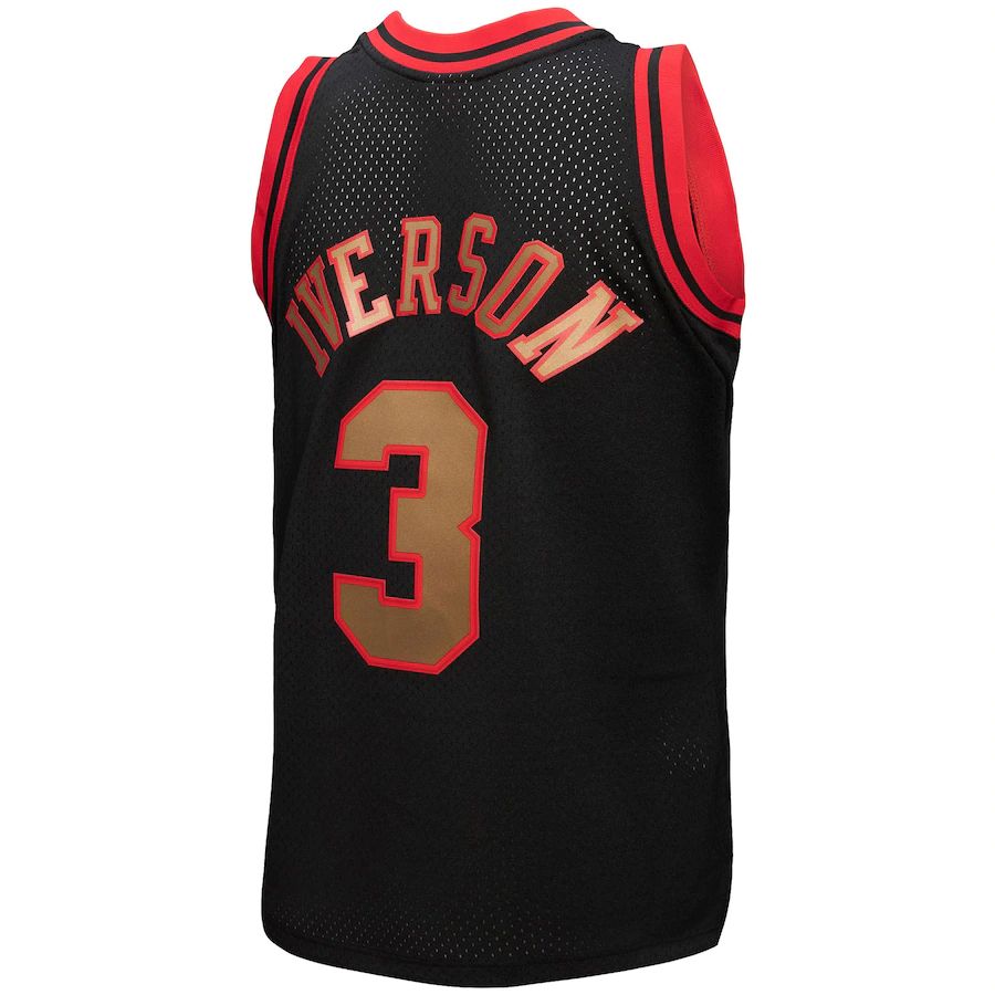 PH.76ers #3 Allen Iverson 1996-97 Hardwood Classics Reload 3.0 Swingman Jersey Black Stitched American Basketball Jersey