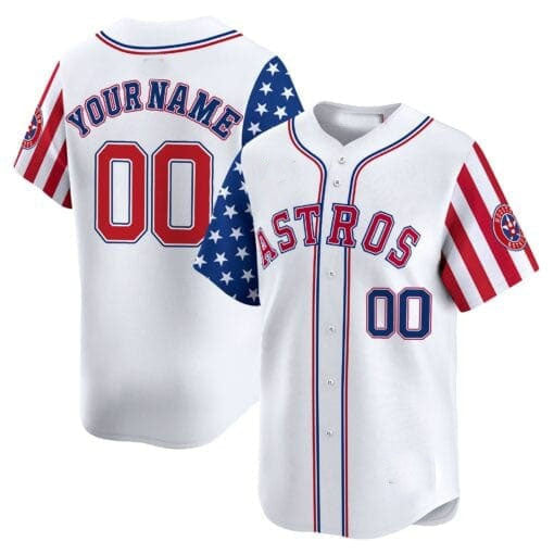 Custom Houston Astros 2024 Independence Day Vapor Premier Limited White All Stitched Baseball Jersey