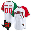 Custom Houston Astros Mexico Texas Patch Vapor Premier Limited V3 WhiteAll Stitched Baseball Jersey