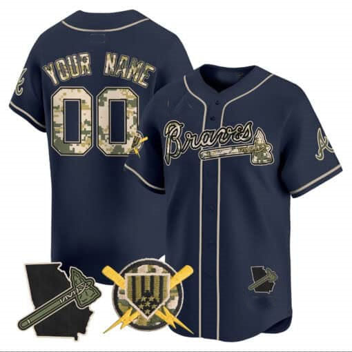 Custom Atlanta Braves Armed Forces Day Vapor Premier Limited All Stitched Baseball Jersey