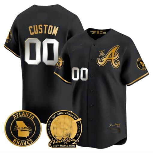 Custom Atlanta Braves Hank Aaron 715th Home Run Patch Vapor Premier Limited V2 C All Stitched Baseball Jersey