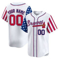 Custom Atlanta Braves White 2024 Independence Day Vapor Premier Limited C All Stitched Baseball Jersey