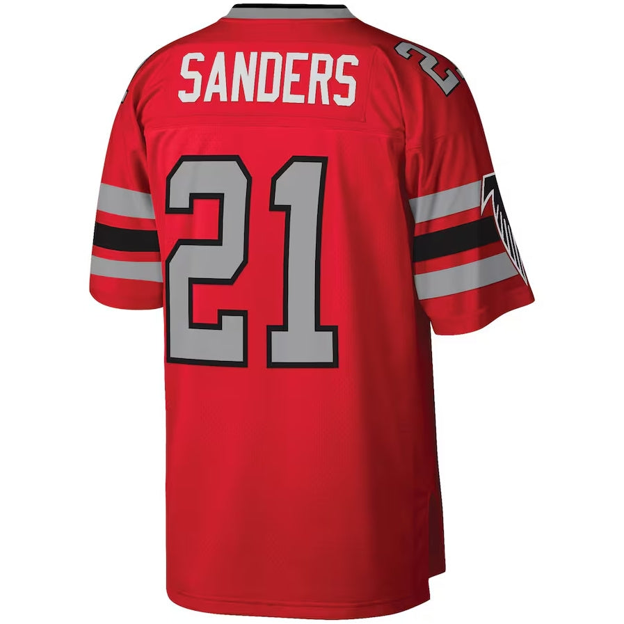 A.Falcons #21 Deion Sanders Legacy Replica Player Jersey - Red Stitched American Football Jerseys