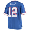 B.Bills Jim #12 Kelly Royal Big & Tall 1990 Retired Player Replica Jersey Football Stitched American Jerseys