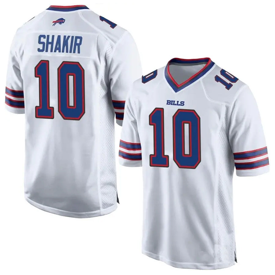 B.Bills #10 Khalil Shakir Player White Home Game Football Jerseys
