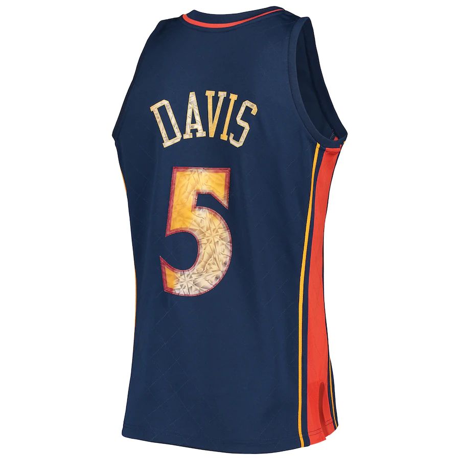 G.State Warriors #5 Baron Davis 1996-97 Hardwood Classics 75th Anniversary Diamond Swingman Jersey Royal Stitched American Basketball Jersey