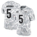 C.Bengals #5 Tee Higgins Player Arctic Camo Salute to Service Limited Football Jerseys