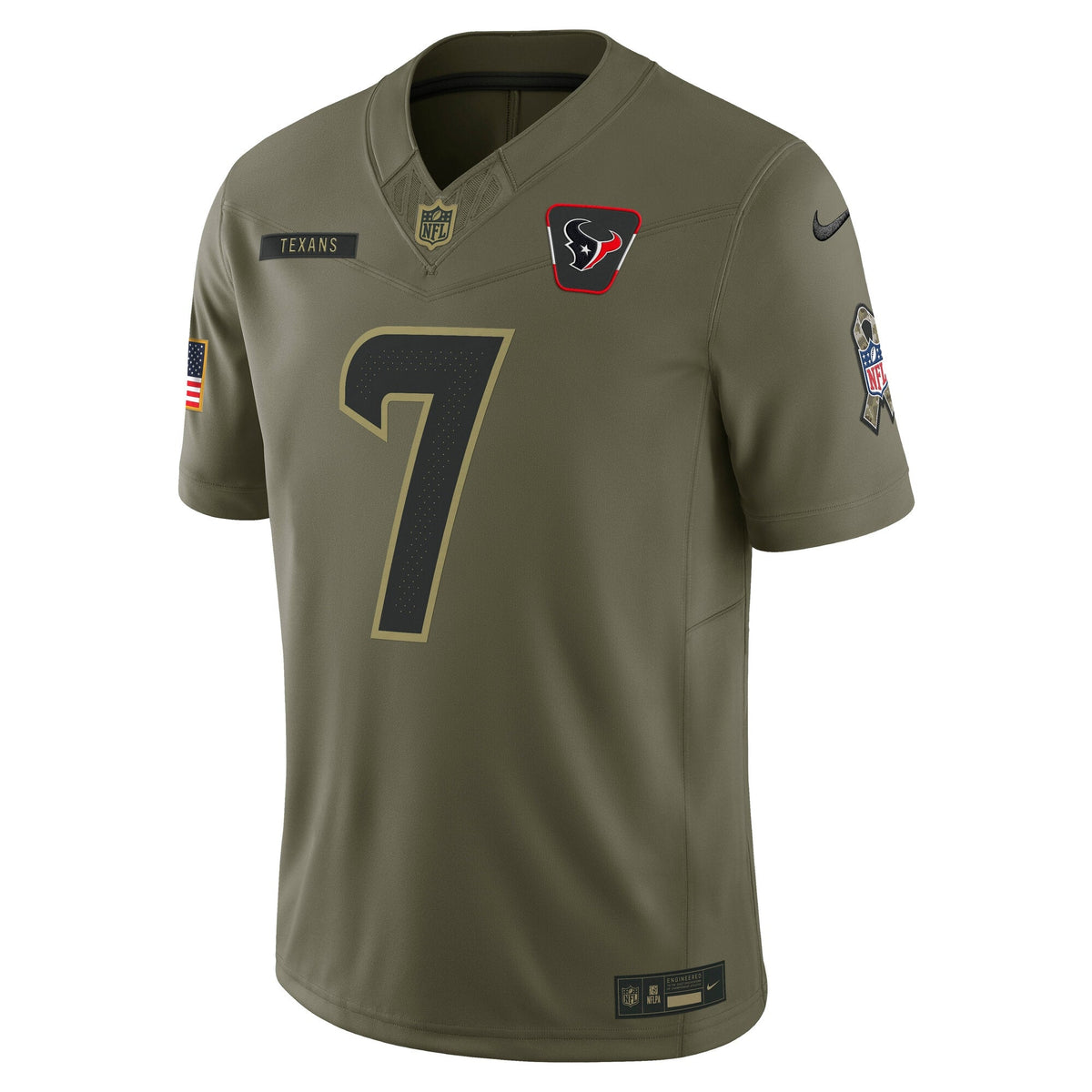 Houston Texans C.J. Stroud Olive 2025 Salute to Service Limited Jersey