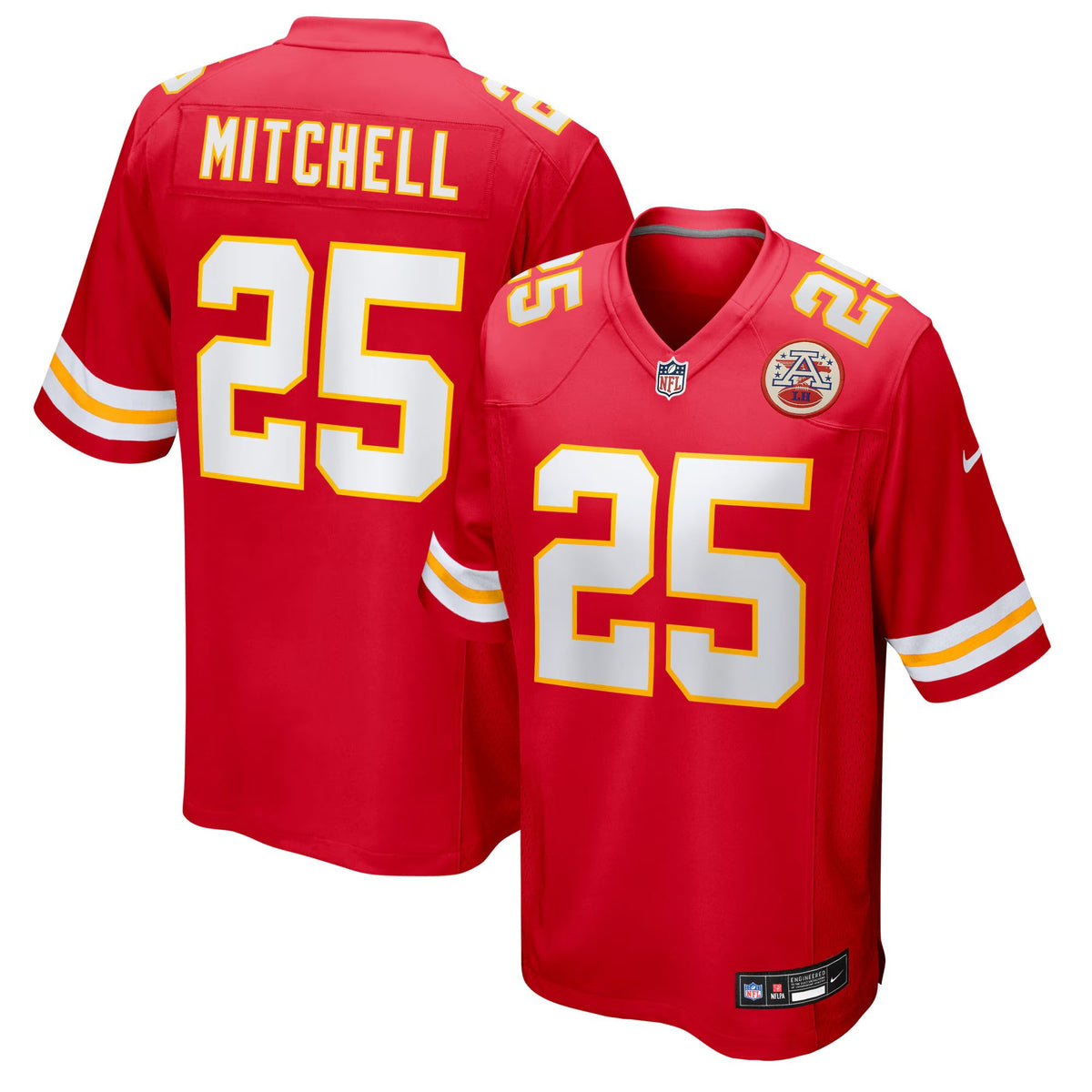 Kansas City Chiefs Elijah Mitchell Red Team Game Jersey