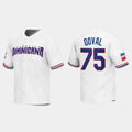 #75 CAMILO DOVAL DOMINICAN REPUBLIC BASEBALL 2023 WORLD BASEBALL CLASSIC REPLICA JERSEYC WHITE Stitches Baseball Jerseys