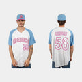#58 CESAR VARGAS MEXICO BASEBALL 2023 WORLD BASEBALL CLASSIC JERSEYC WHITE BLUE Stitches Baseball Jerseys
