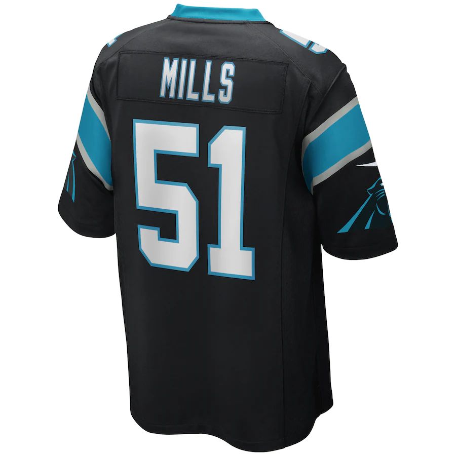 C.Panthers #51 Sam Mills Black Game Retired Player Jersey Stitched American Football Jerseys