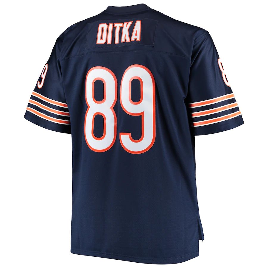 C.Bears #89 Mike Ditka Navy Big & Tall 1966 Retired Player Replica Jersey Stitched American Football Jerseys