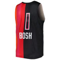 M.Heat #1 Chris Bosh Hardwood Classics 2011-12 Split Swingman Jersey BlackRed Stitched American Basketball Jersey
