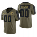 Custom C.Brown Olive 2021 Salute To Service Limited Football Jerseys