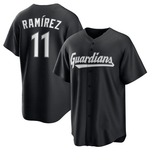 Cleveland Guardians #11 Jos Ramrez Black Lights Out Limited Stitched Baseball Jersey