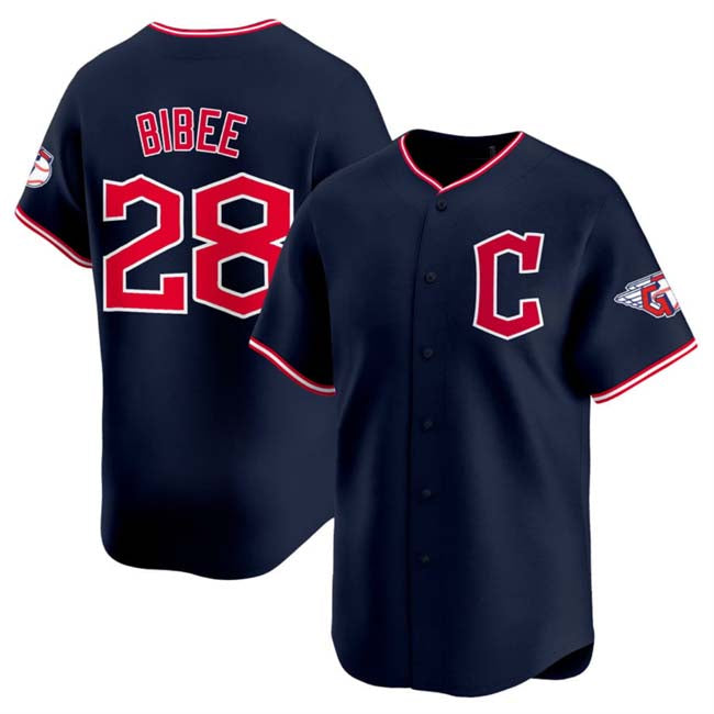 Cleveland Guardians #28 Tanner Bibee Navy 2025 Alternate Limited Stitched Baseball Jersey
