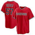 Cleveland Guardians #57 Shane Bieber Red Cool Base Stitched Baseball Jersey