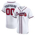 Custom Atlanta Braves Home Elite Jersey White Baseball Jerseys