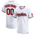 Custom Cleveland Guardians Home Elite Sponsor Patch Jersey White Stitched Baseball Jerseys