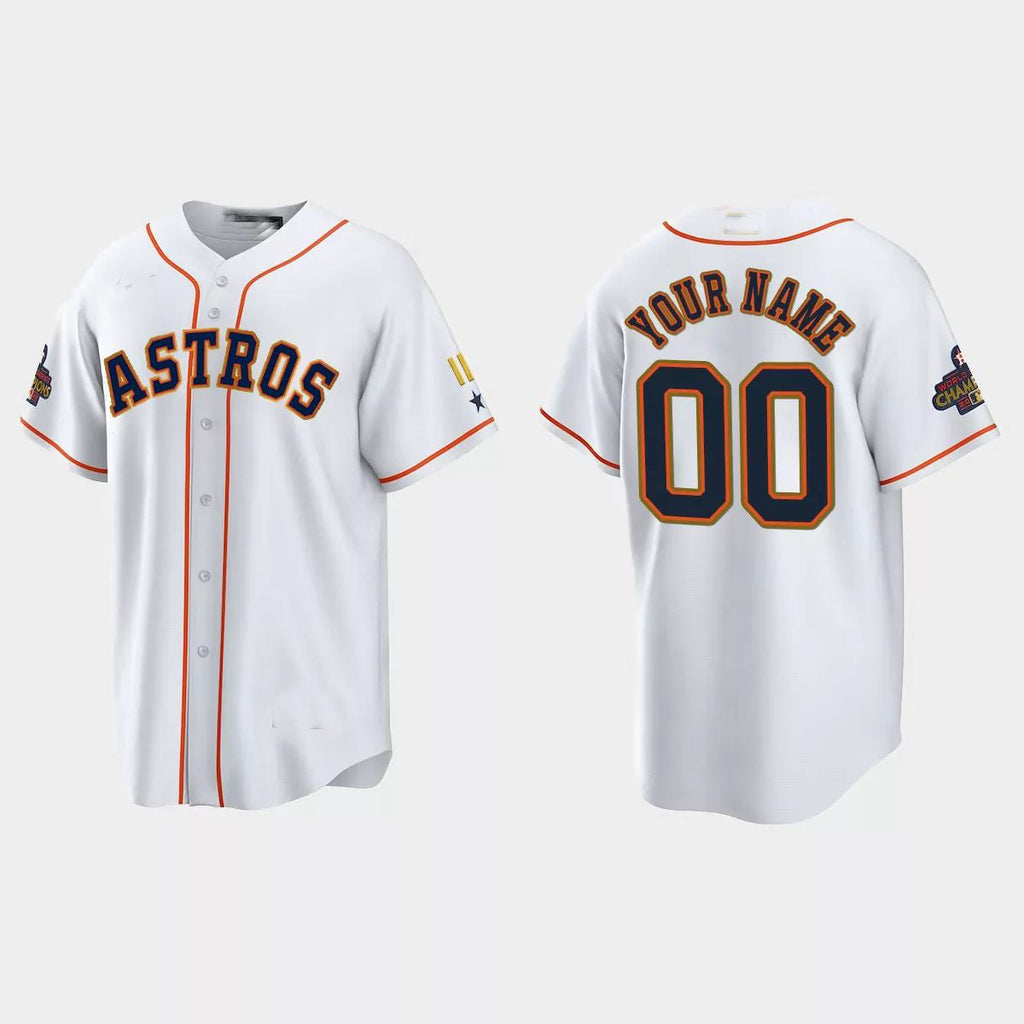 Custom Houston Astros 2023 Gold Program JerseyC White Stitches Baseball Jerseys