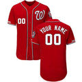 Custom Washington Nationals  Alternate Scarlet Flex Base Stitched Baseball Jersey