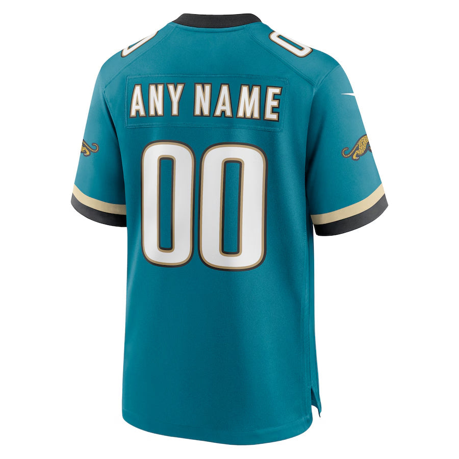 Custom J.Jaguars Teal Prowler Throwback Game Football Jerseys