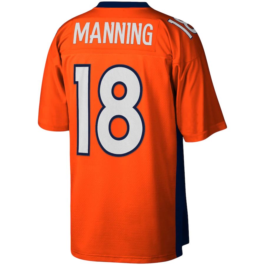 D.Broncos #18 Peyton Manning Orange 2015 Legacy Replica Jersey Stitched American Football Jerseys