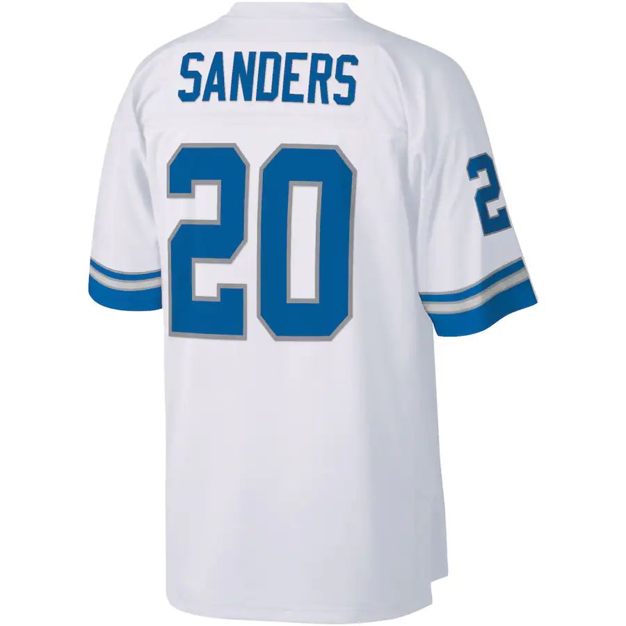 D.Lions #20 Barry Sanders White Legacy Replica Jersey Stitched American Football Jerseys