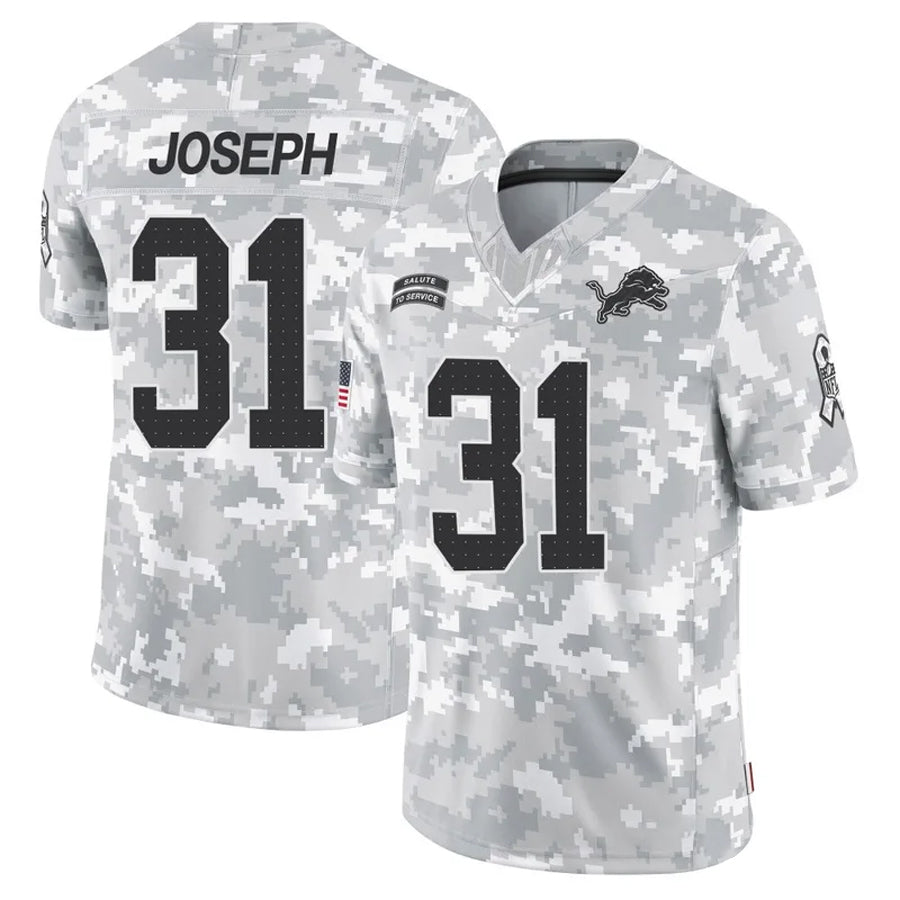 D.Lions #31 Kerby Joseph Player Arctic Camo Salute to Service Limited Football Jerseys