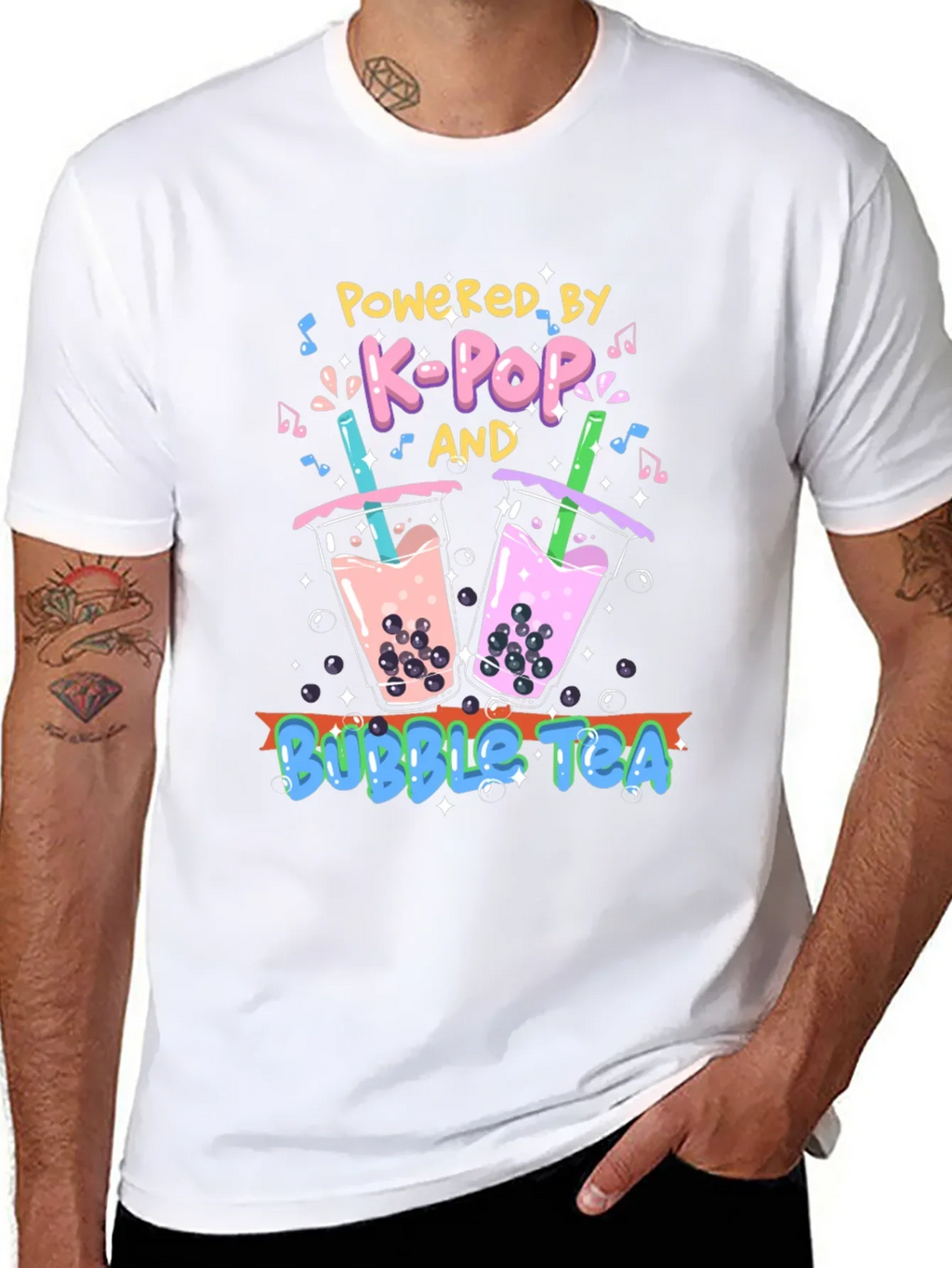 K-Pop and Bubble Tea Graphic T-Shirt