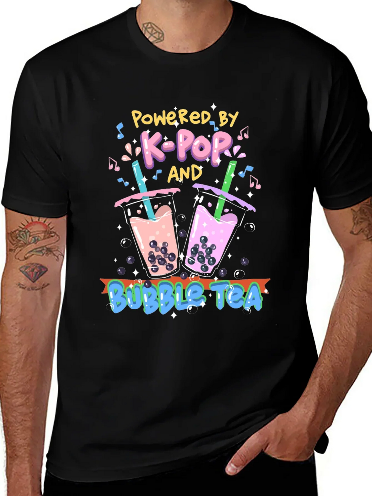 K-Pop and Bubble Tea Graphic T-Shirt