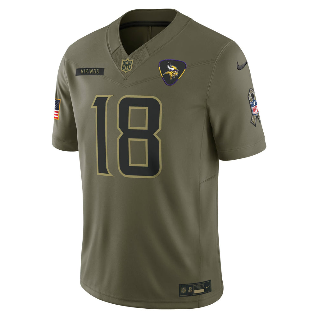 Minnesota Vikings Justin Jefferson Olive 2025 Salute to Service Limited Jersey