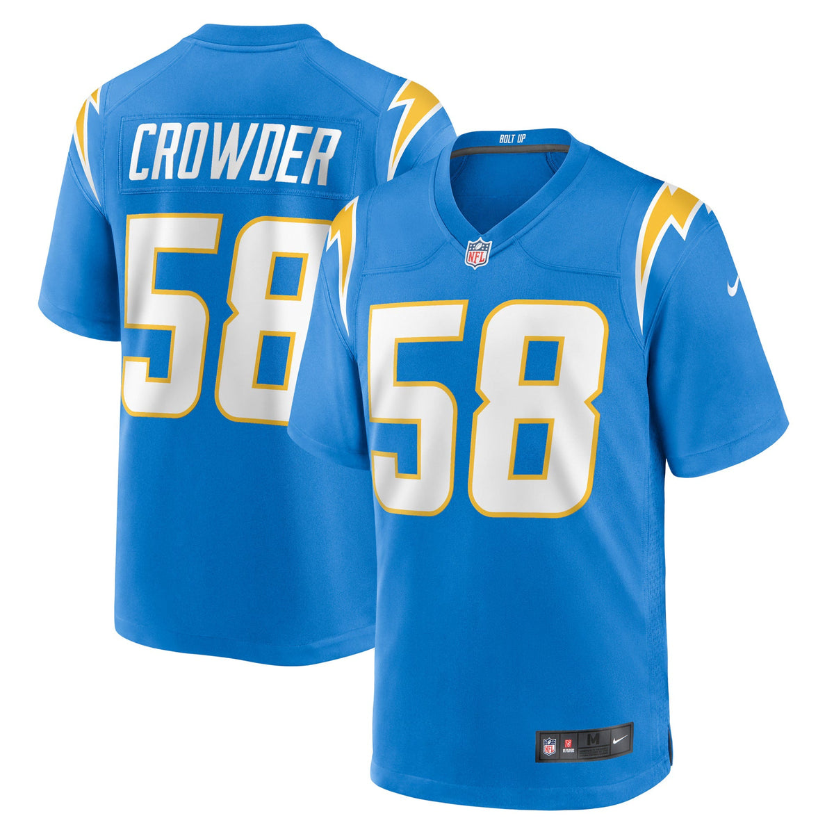 Los Angeles Chargers Tae Crowder Powder Blue Team Game Jersey