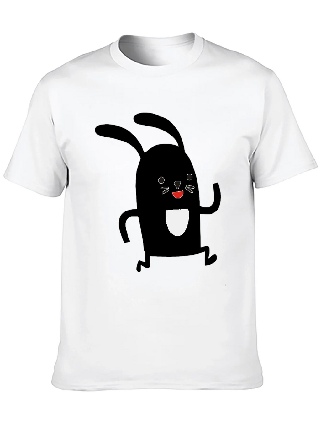 Black Rabbit Graphic Tee - Soft Cotton Casual Shirt