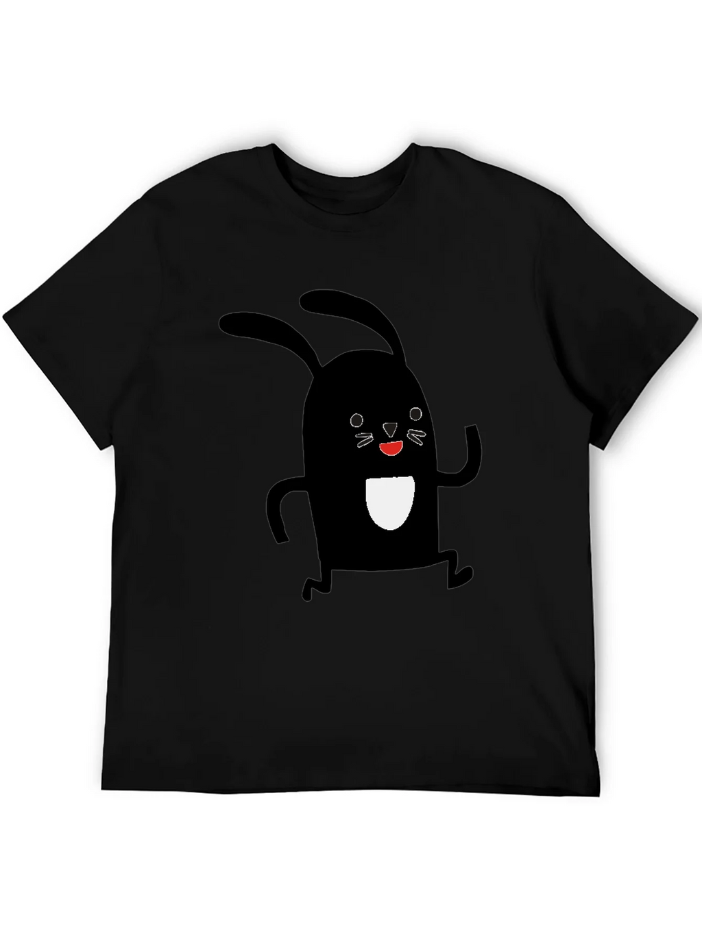 Black Rabbit Graphic Tee - Soft Cotton Casual Shirt