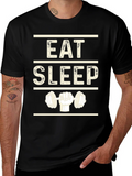 Eat Sleep Lift Black Graphic T-Shirt