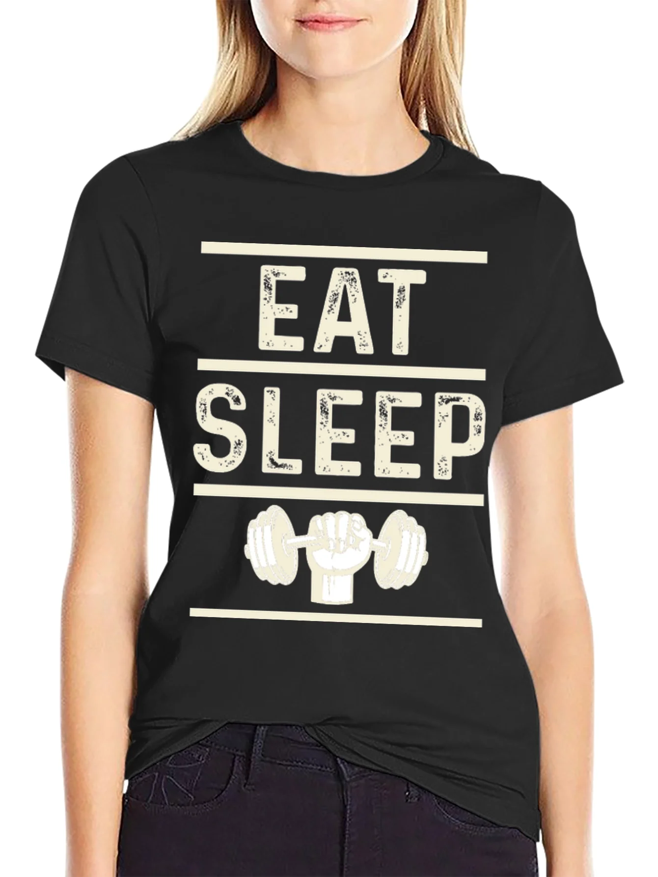 Eat Sleep Lift Black Graphic T-Shirt