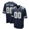 Custom D.Cowboys Navy Game Jersey Stitched Football Jerseys