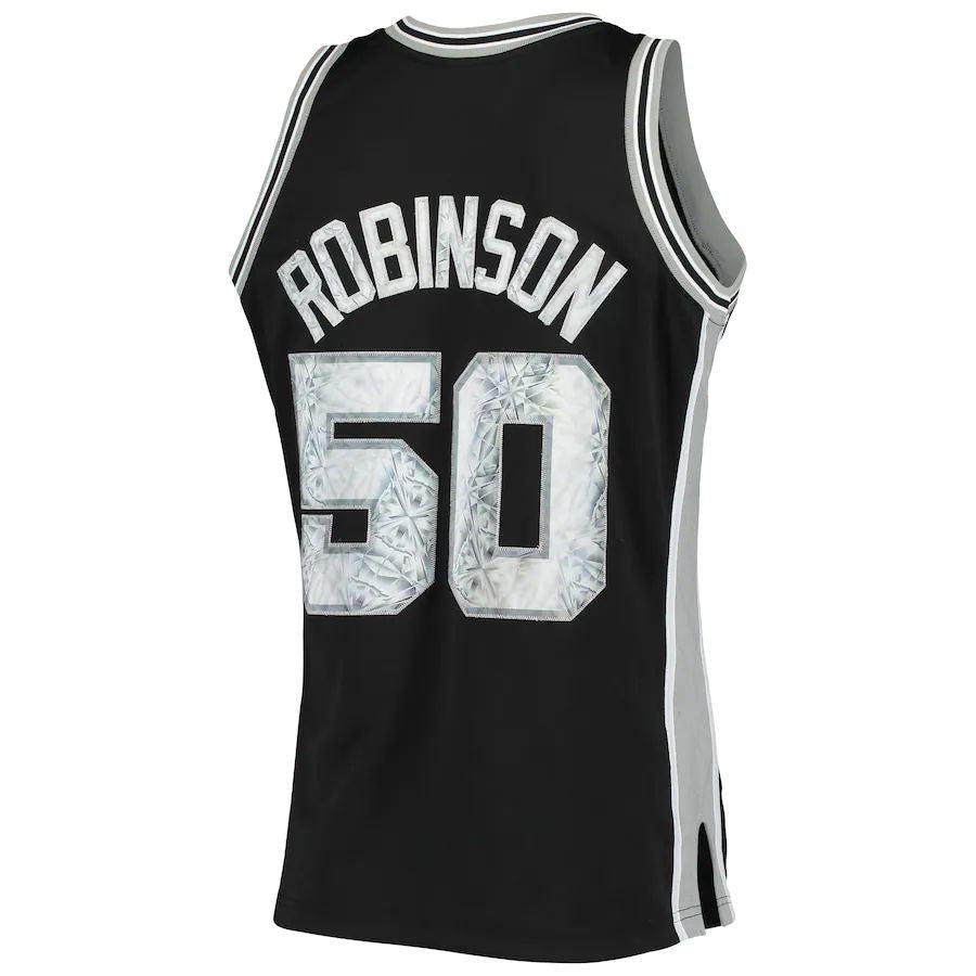 S.Antonio Spurs #50 David Robinson 1996-97 Hardwood Classics  75th Anniversary Diamond Swingman Jersey Black Stitched American Basketball Jersey